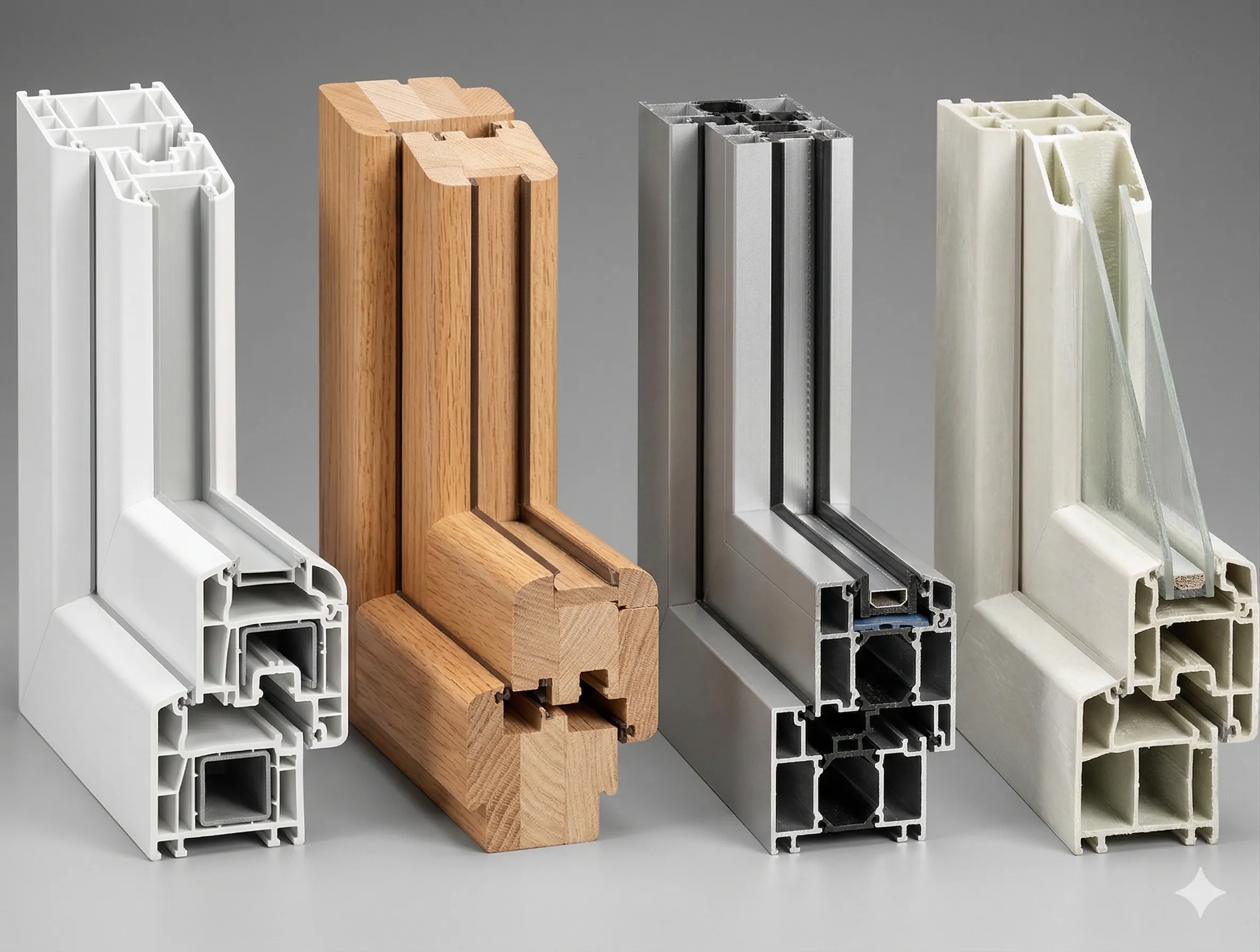 Comparison of vinyl, wood, aluminum and fiberglass window frames for residential windows